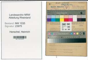 Entnazifizierung Heinrich Henschel , geb. 04.10.1901 (Bergmann)