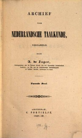 Archief voor nederlandsche taalkunde, 1849/50 = Jg. 2