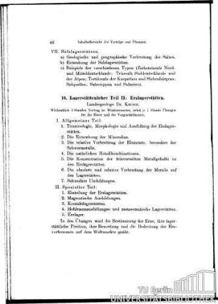 16. Lagerstättenlehre Teil II: Erzlagerstätten