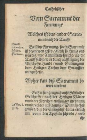 Vom Sacrament der Firmung?