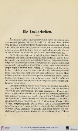 Die Lackarbeiten (Nr. 1-218)