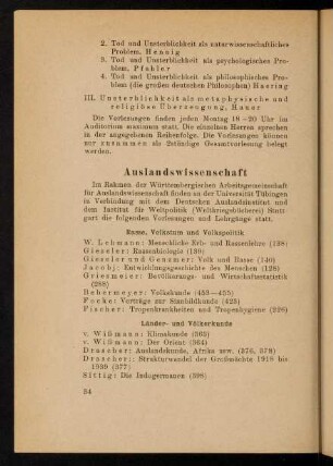 34-37, Auslandswissenschaft