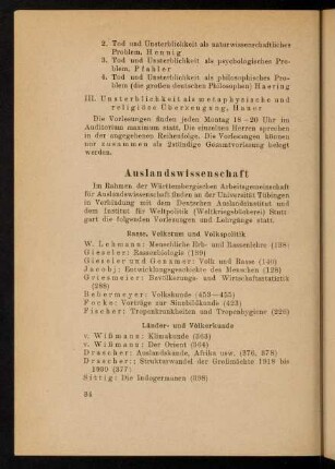 34-37, Auslandswissenschaft