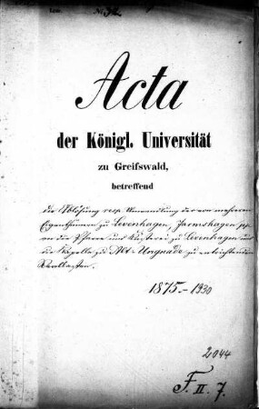 Die Ablösung bzw. Umwandlung der von mehreren Eigentümern zu Levenhagen, Heilgeisthof, Kravelshorst, Boltenhagen, Alt Ungnade und Jarmshagen an die Pfarre und Küsterei zu Levenhagen sowie die Kapelle zu Alt Ungnade zu entrichtenden Reallasten