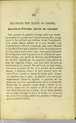 XII. Des fruits fins glacés au caramel