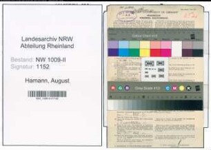 Entnazifizierung August Hamann , geb. 02.10.1891 (Banksekretaer)