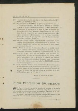 Los últimos sucesos