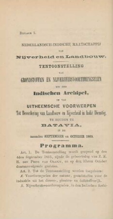 Bijlage 5. Nederlandsch-indische maatschappij van nijverheid en landbouw ...