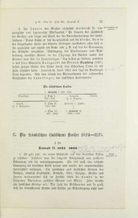 C. Die fränkischen (salischen) Kaiser 1024-1125