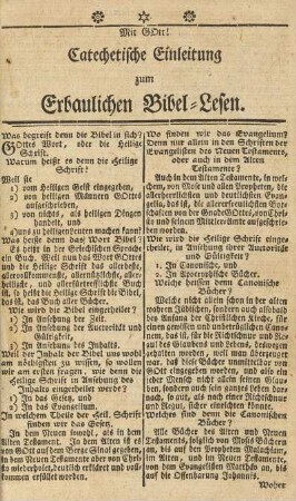 Mit Gott! Catechetische Einleitung zum Erbaulichen Bibel-Lesen
