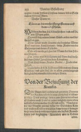 Von der Besuchung der Krancken.