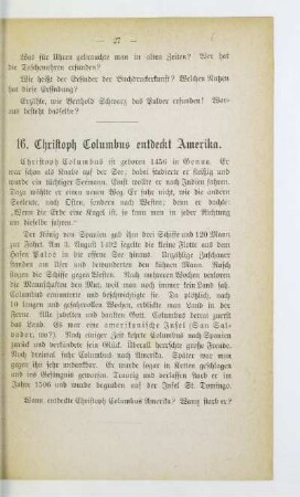 16. Christoph Columbus entdeckt Amerika
