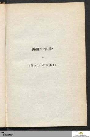 Dienstaltersliste der aktiven Offiziere