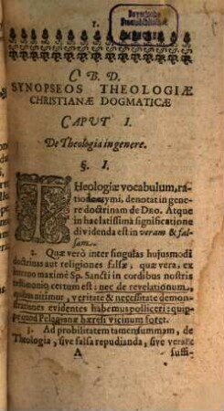 Theologiae Christianae Dogmaticae Synopsis
