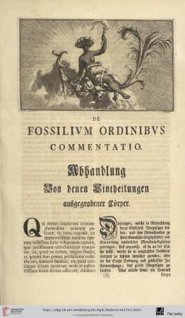 Commentatio: De Fossilivm Ordinibvs