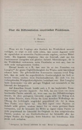 Über die Differentiation empirischer Funktionen.