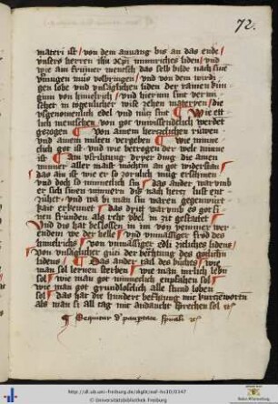 [72r - 73r] Mystisches Gedicht von Armut des Geistes.