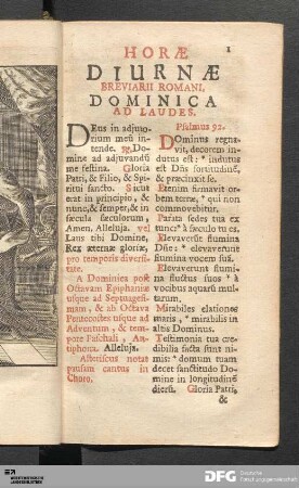 Horæ Diurnæ Breviarii Romani.