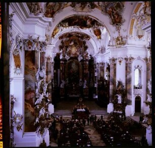 Ottobeuren: Inneres der Basilika, von der Orgelempore
