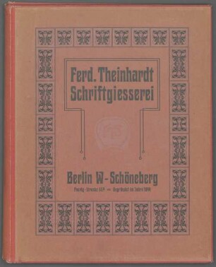 Schriftmusterbuch der Schriftgießerei Ferd. Theinhardt ohne Titel