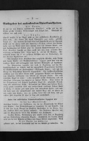 Rathgeber bei ansteckenden Thierkrankheiten.