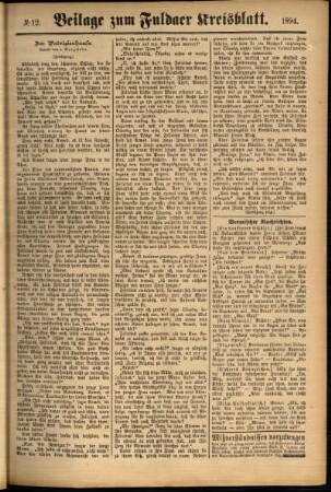 Zweite Ausgabe vom Samstag, den 27. Januar 1894.