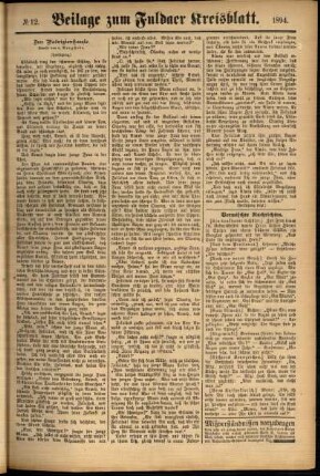Zweite Ausgabe vom Samstag, den 27. Januar 1894.