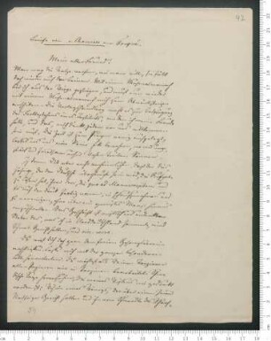 Brief von Adelbert von Chamisso an Friedrich de La Motte- Fouqué, geschrieben von Unbekannt