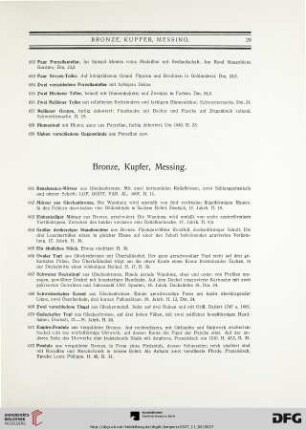 Bronze, Kupfer, Messing (Nr. 661-699)