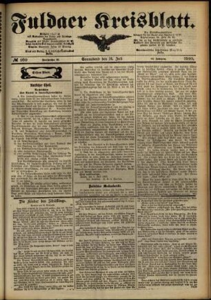 Erste Ausgabe vom Samstag, den 16. Juli 1910.