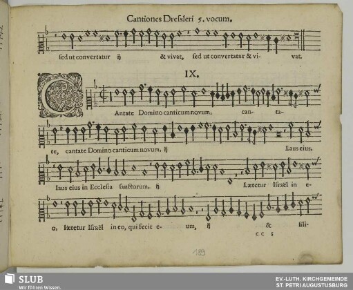 IX. Cantate Domino canticum novum