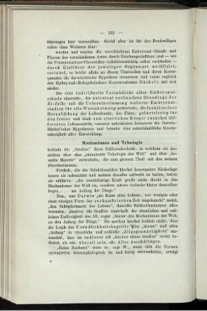 Mechanismus und Teleologie