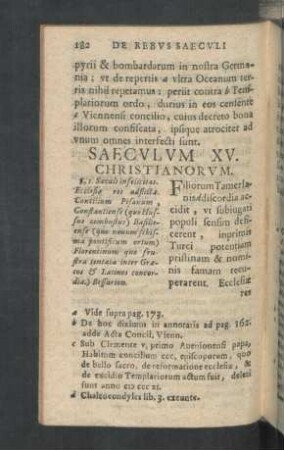 Saeculum XV. Christianorum.