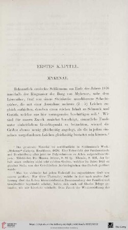 Erstes Kapitel: Mykenae