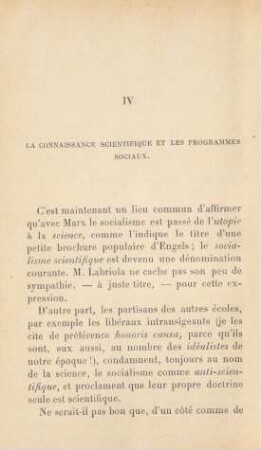 IV La Connaissance Scientifique Et Les Programmes Sociaux.