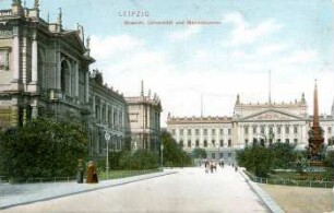 Leipzig: Museum, Universität und Mendebrunnen