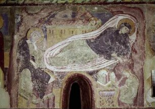 Freskenzyklus der Burgkapelle — Fresken der Südwand: Szenen aus dem Neuen Testament — Geburt Christi