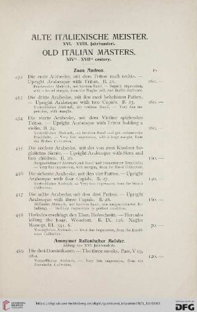 Alte italienische Meister. XVI. - XVIII. Jahrhundert