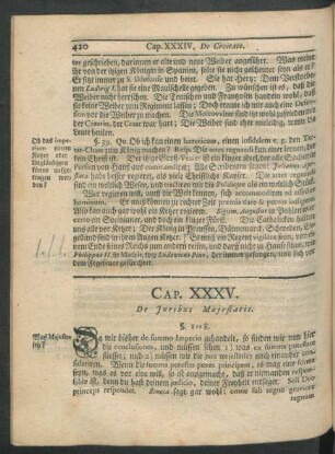 Cap. XXXV. De Iuribus Maiestatis.