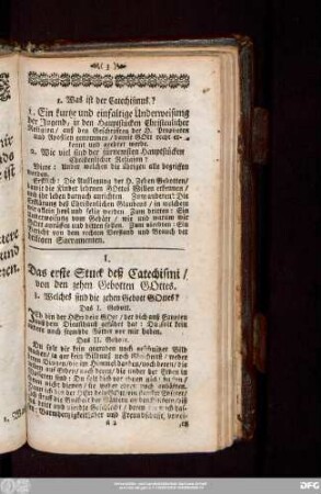 I. Das erste Stuck deß Catechismi, von den zehen Gebotten Gottes.