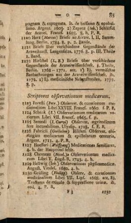 Scriptores observationum medicarum.