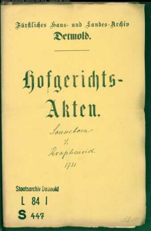 Sonneborn, Gemeinde gegen Krophenrich zu Sonneborn - Hude und Trift