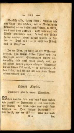 Zehntes Kapitel. Bernhard geräth unter Menschen.