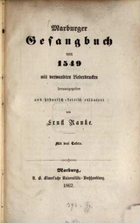 Marburger Gesangbuch von 1549