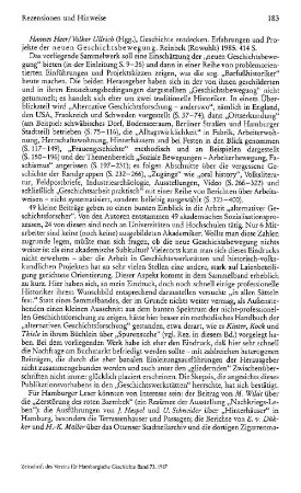 Geschichte entdecken, Erfahrungen und Projekte der neuen Geschichtsbewegung, Hannes Heer (Hrsg.), Volker Ullrich (Hrsg.) : Reinbek, Rowohlt, 1985