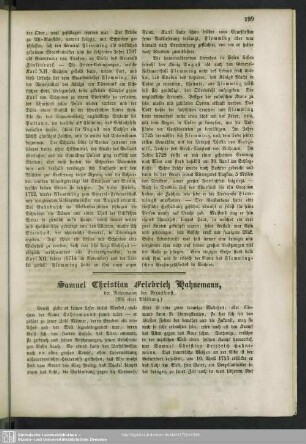 Samuel Christian Friedrich Hahnemann, der Reformator der Arzneikunst