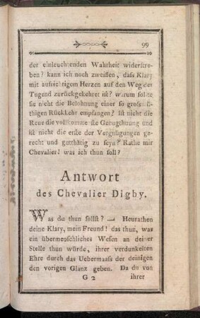 Antwort des Chevalier Digby.