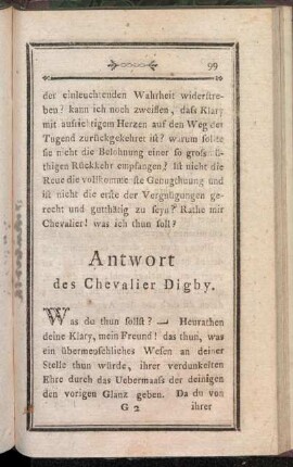 Antwort des Chevalier Digby.