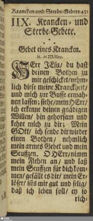 IIX. Krancken- und Sterbe-Gebete