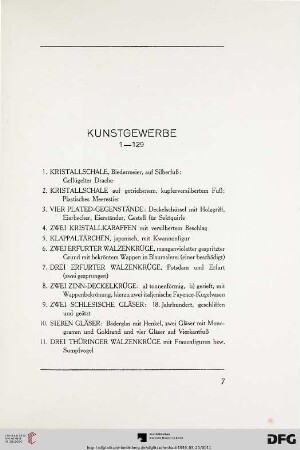 Kunstgewerbe (Nr. 1-129)
